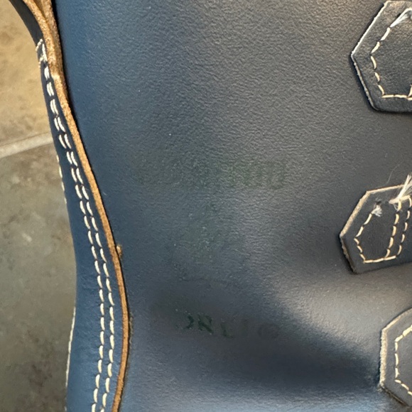 Sorel Vintage Manitou Blue Leather Winter Rain Snow Boots Wool Lined Size 8-8.5 - Picture 13 of 14